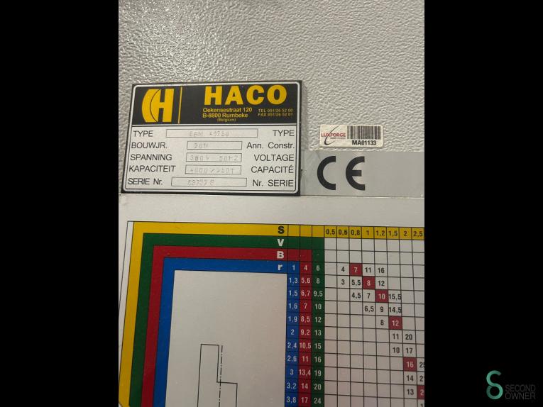 HACO ERM 40250-Tandem 8m 500t MET10.828 21 18463